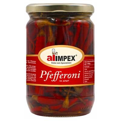 AL Scharf, Pfefferoni 720 ml Glas.